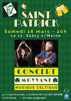 Samedi 16 mars à Saâcy sur Marne, Saint Patrick's Day celebration!